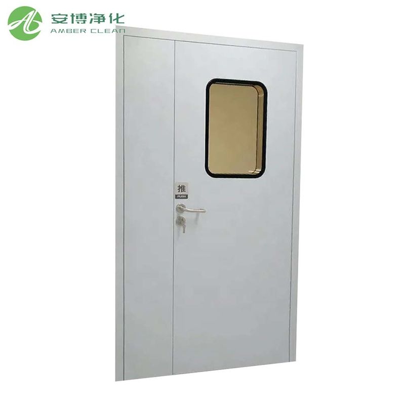 Portas de incêndio de aço de 50 mm para hospitais com janela de observação Portas de incêndio hospitalares
